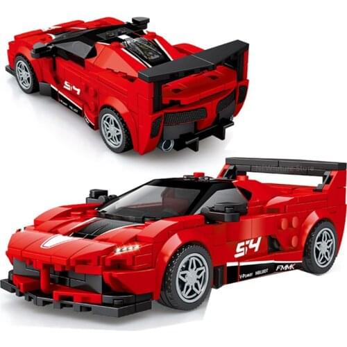 2021 Speed Champion Serise Red Ferra-red FXXK-EVO Famous Supercar Race Car Sports Sets Building Blocks Bricks Kits Model