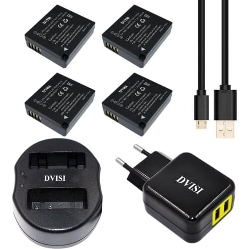 4pcs DMW-BLG10 DMW BLG10 DMWBLG10 Rechargeable Battery+USB Dual Charger for Panasonic BLG10E BLG10GK BLG10 DMC-GF6 DMC-GX7 GF6