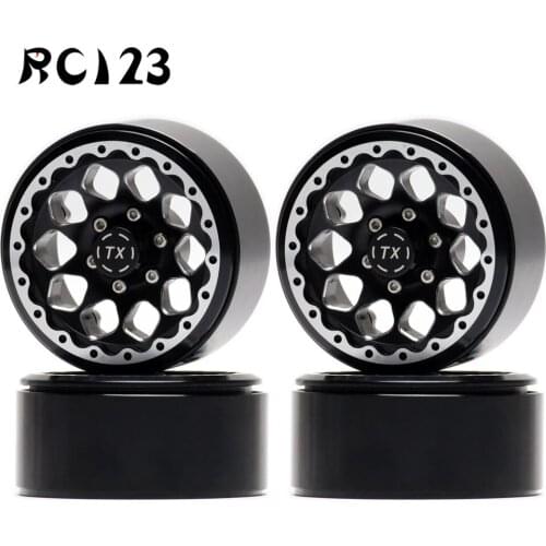 4P Aluminium 1.9 "Beadlocks Velg Zwart 1065 Voor Axiale SCX10 D90 D110 Rc Auto Rock Crawler mst TF2 TRX-4 TRX4 T4 Nieuwe Enron