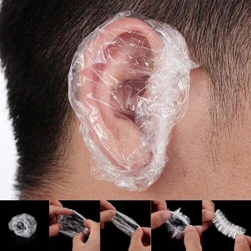 50/100pcs Disposable Waterproof Ear Cover Bath Shower Salon Ear Protector Cover Caps Dyeing Hair One-off Earmuffs easy to use