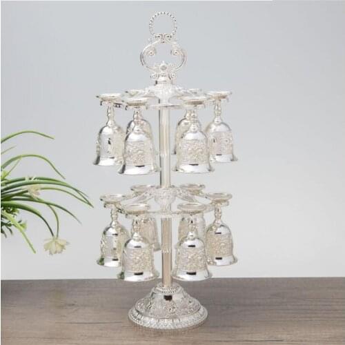 6/12 cups fashion metal wine cups copper goblet verre vin retro set vintage wine cup wiskey cups for mens gift