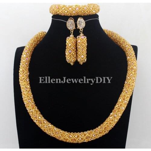African Jewelry Sets Nigerian Beads Wedding Jewelry Set Bridal Statement Jewelry Set Womens Jewellery Set W12683