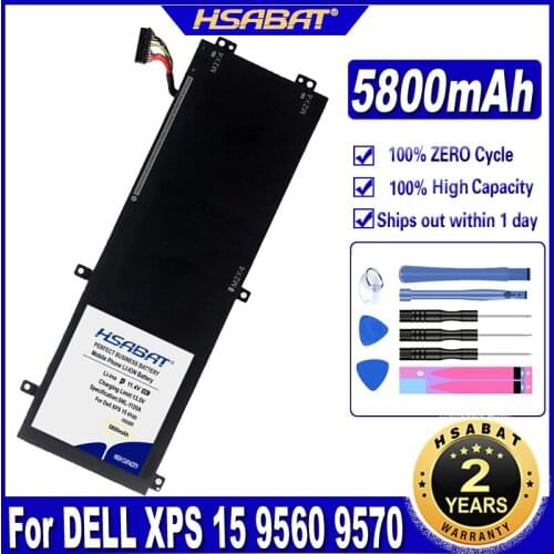 HSABAT H5H20 5800mAh Laptop Battery for DELL XPS 15 9560 9570 15-9560-D1845 Precision M5520 5530 62MJV M7R96 05041C 5D91C