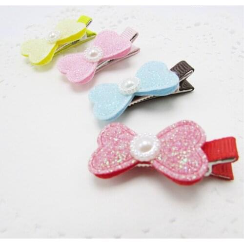 Pet/Children hair accessories Dog hairpin pearl clip Dog headwear pet accessosries wholesale 50pcs