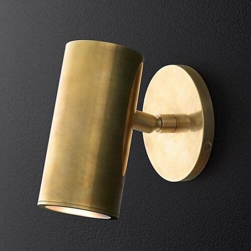 American Bronze wall lamp modern simple personality style Nordic living room bedroom corridor brass wall lamp