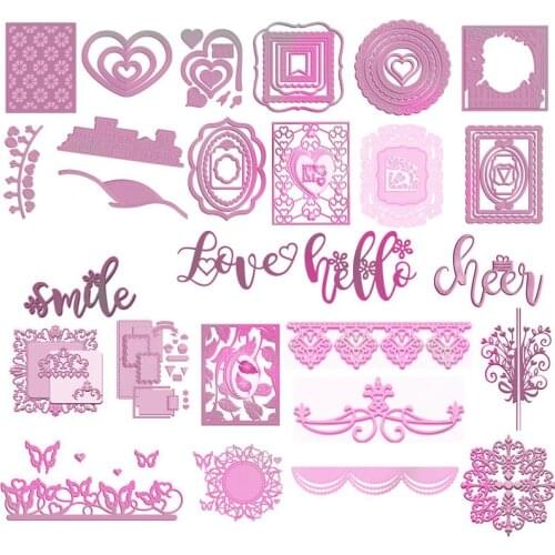 Butterflies "Hello Love" Words Album Metal Cutting Dies Stencils For DIY Scrapbooking Paper Card Making Decor Craft 2020 New