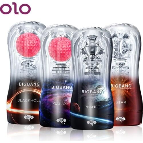 OLO Male Masturbation Cup Soft Pussy Transparent Vacuum Sex Cup Masturbatings Sex Trainer Glans Ball Stimulator Sex Toys for Men