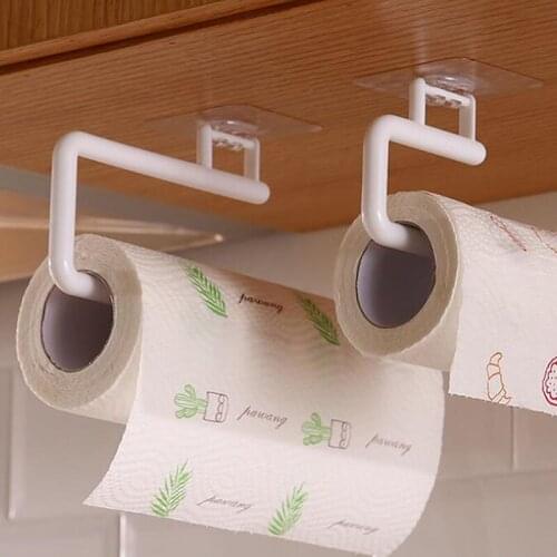 Kitchen Roll Paper Holder Towel Hanger Rack Bar Cabinet Rag Hanging Holder Shelf Toilet Paper Holders