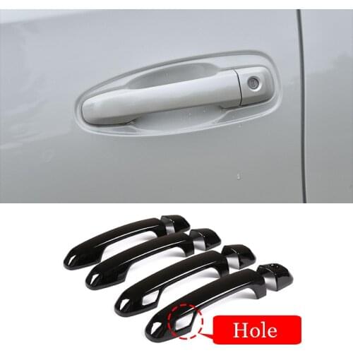 Glossy Black ABS Door Handle Trim Car Accessory For Toyota Land Cruiser Prado FJ150 150 2010-18 With Two Intelligent Hole