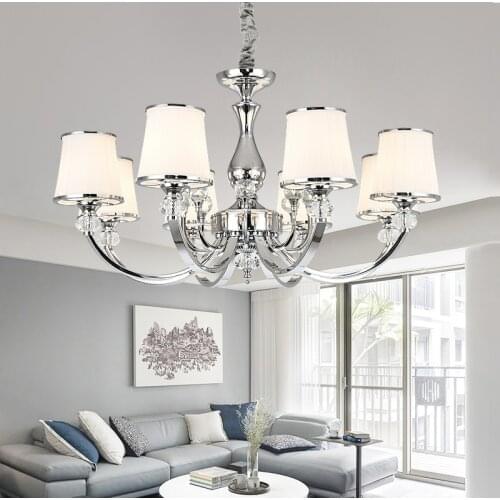 Chrome Crystal Chandelier Lights Modern For Living Room Bedroom Led Chandelier Lighting Fixture Crystal Lamp E14 Led Lighting