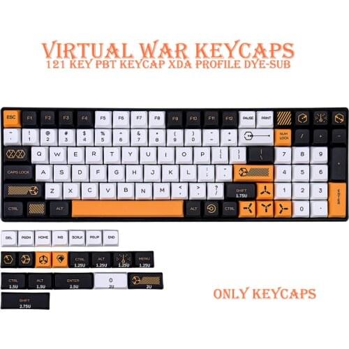PBT Keycap 121 Key XDA Profile DYE-SUB Personalized Virtual war keycaps For Cherry MX Switch Mechanical Keyboard Anne Pro 2/GK61