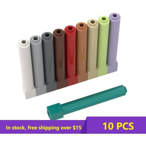 10PCS Bricks 43888 1x1x6 pillar DIY Assembles Building Blocks Bulk Model City Classic Brand Kids DIY Toys