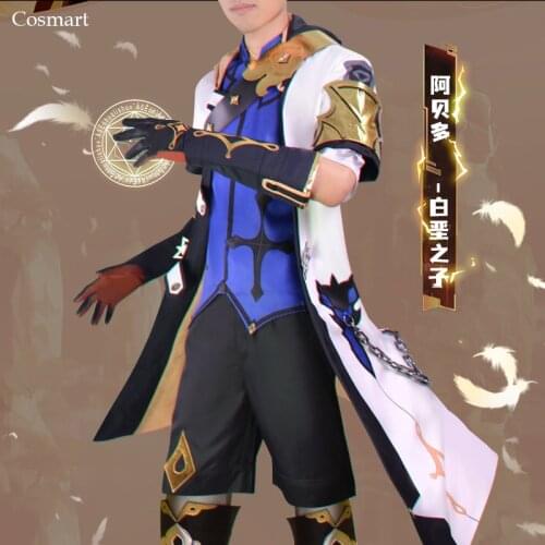 Genshin Impact Albedo Cosplay Costume Knight of The West Wind Game Suit Uniform Halloween Outfit For Men New Anime