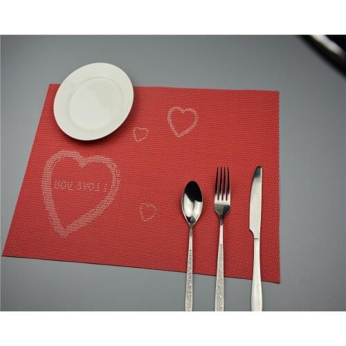 4pcs/Lot 4 Colors PVC Western-style food pad Valentine Hotel classic modern mat 30X45cm Placemat Coasters J0811