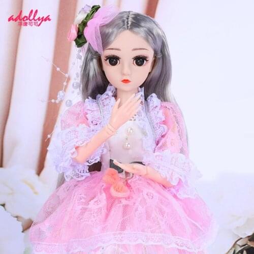 Adollya Makeup Doll BJD 1/4 Doll 18 Joints Female Body With Clothes Lace Skirt Shoes Wig Hair Accessories Bjd Dolls For Girl Toy