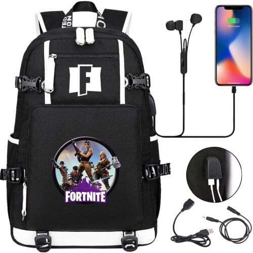 Best selling game fortress night USB headset schoolbag for young students backpack for men and womens leisure travel