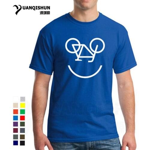 Fashion Design Bicycle Smiley Face Mens T-shirt Funny Bike Cycling Cyclist Tee 16 Colors Cool Casual T Shirts Men Unisex Tops