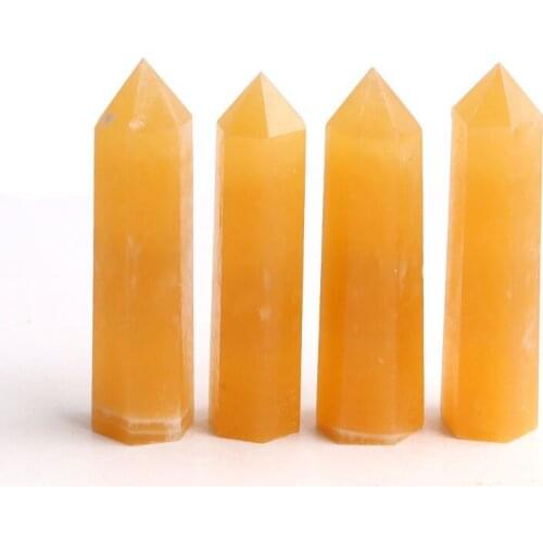 Natural Gold Frozen Stone Wand Healing Yellow Crystal Point Mineral Specimens Quartz Home Decor