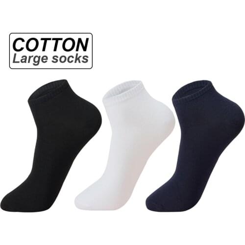 ZTOET Brand Men Cotton Socks Large Size 46 47 48 Breathable High Quality Boat Socks Short Men Meias Sokken Summer Male Big Socks