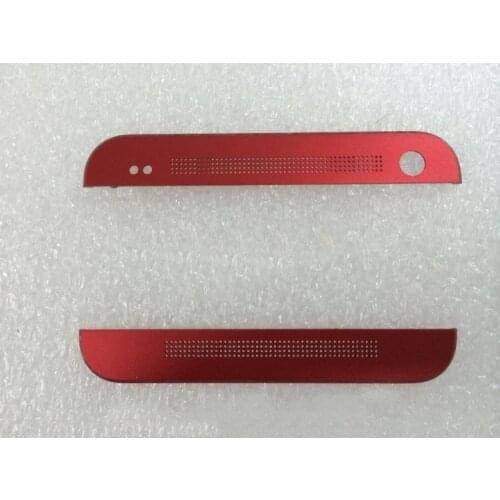 Red New Ymitn Aluminum Top+Bottom Cap Cover Housing Case Replacement Parts For HTC One 801s / 801e / 801n / M7 Free Shipping