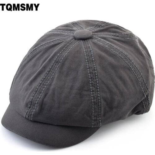 Retro Solid color Berets Mens Autumn Fashion Newsboy Caps Male Artist Flat Visor Peaked Hat Men Spring Casual Boina Gorras Hats