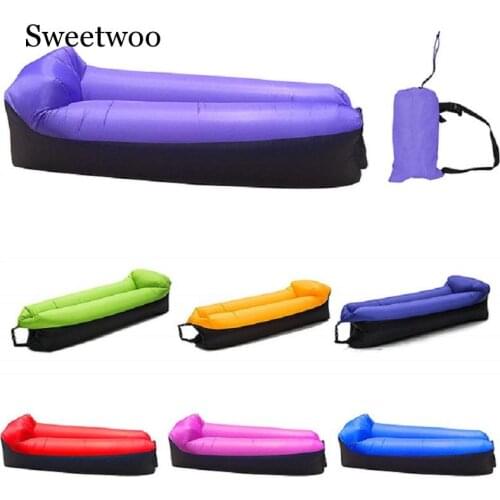 Camping Sleeping Bag Waterproof Inflatable Bag Lazy Sofa Camping Sleeping Bags Air Bed Adult Beach Lounge Chair Fast Folding