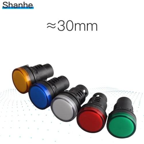 30mm led Indicator lamp signal light blue,green,red,white,yellow pilot lamp 5v 12v 24v 110v 220v