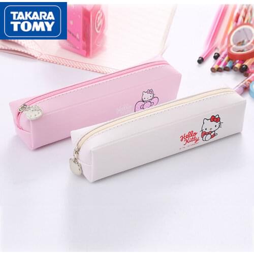 Takara Tomy Hellokitty Cute Creative Personality Simple Large-capacity Girl Heart Pupil Pencil Case