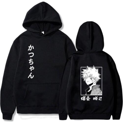 MHA Hoodies Anime Cosplay Bakugou Katsuki Print My Hero Academia Men Women Hip Hop Sweatshirt Solid Pullovers 2021 Sweater
