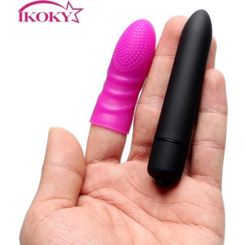 IKOKY Finger Vibrating Long Bullet Vibrator Sex Toys for Women Female G Spot Massager Adult Products Vagina Stimulation Foreplay
