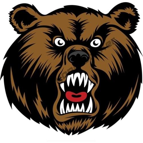 Angry Brown Bear Colorful Car Sticker Funny Auto Bumper Window Trunk Cover scratches SUV Fine Racing Rally Decals KK13x12cm