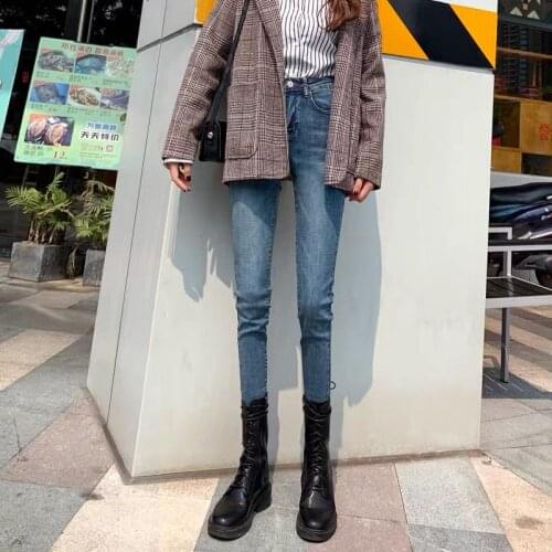 Woman Jeans Pants High Waist Autumn Winter Tight Ankle Tight Pencil Pants Pantalones Vaqueros Mujer