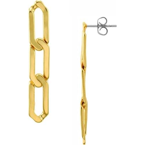 LONDANY women earrings joyeria de acero inoxidable alibaba express chain earrings Geometric two-color earrings metal