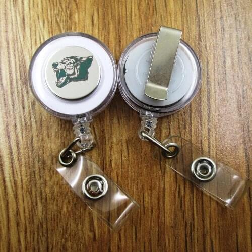 Wolf ID Badge Reel gift for him/her friend family retractable recoil id badge holder work fun