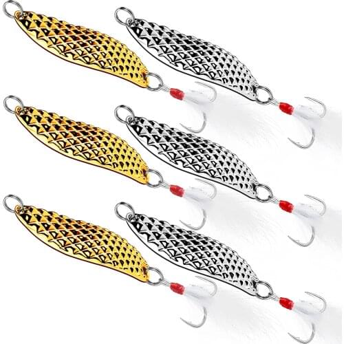 1Pc Leech Spoon Fishing Lure Gold Silver Sequin with Feather Hard Bait For Pike Trout Bass Peche Truite Fishing Carp Tackle