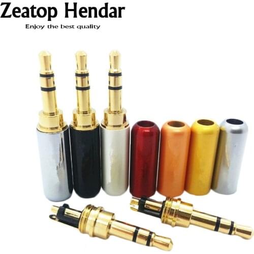 10Pcs 3.5 Male RCA Plug Audio Jack 3.5mm 3 4 Pole Gold Plated Adapter for DIY Stereo Headset or Used for Repair Earphone