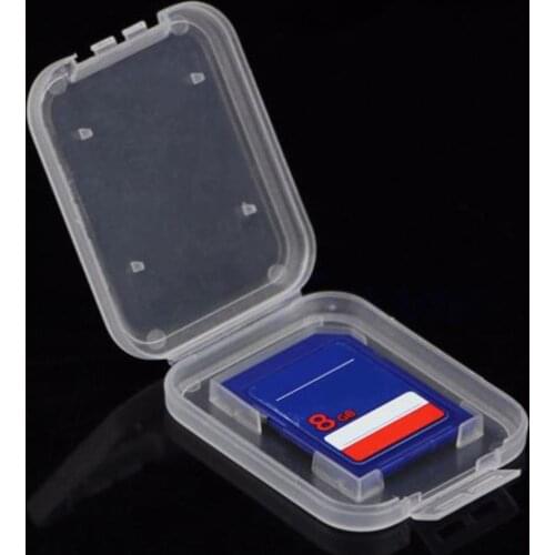 10Pcs Portable Lightweight Clear Standard SD SDHC Memory Card Anti-lost Case Storage Holder Box