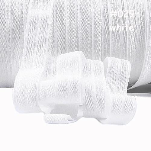 100 yards/lot) High quality 029 white color fold over elastic for baby headbands