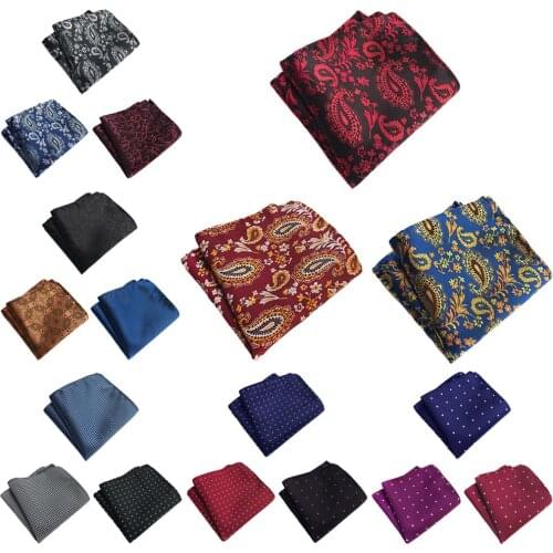 3 Packs Men Classic Polka Dots Paisley Pocket Square Wedding Party Handkerchief BWTHZ0369