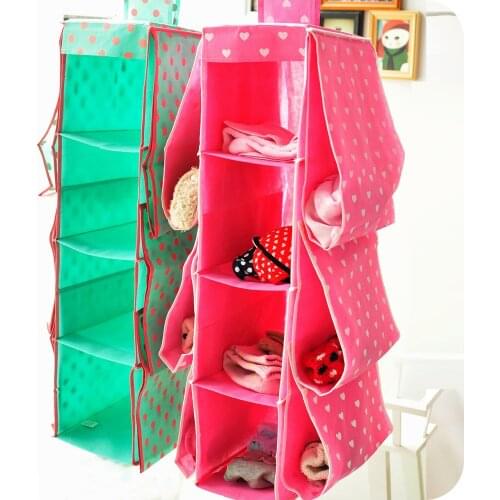 4 Layer Non-woven Big Storage Bag Pockets Multi-layer Hanging Storage Pouch Bag Wall Mounted Underwear Bra Toy Organizer