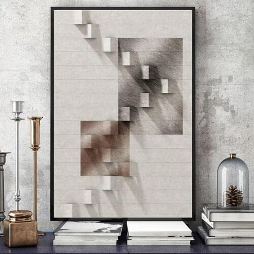Abstract Gray Lattice Poster Art Decoration Home Canvas Painting Poster and Print Wall Art Picture for Living Room Bedroom