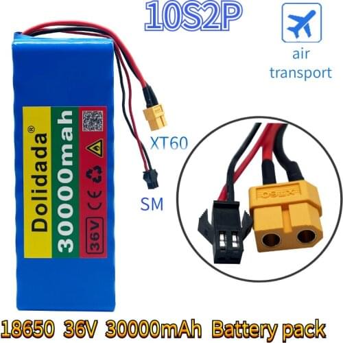 Free shipping 100% brand new 36V 10S2P 30Ah battery 500Whigh power battery 30000mAh power bicycle, electric bicycle BMS