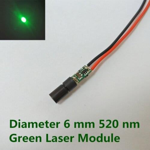 Diameters 6mm 520nm 515nm 5mw10mw green spot laser module green laser tube stable green light