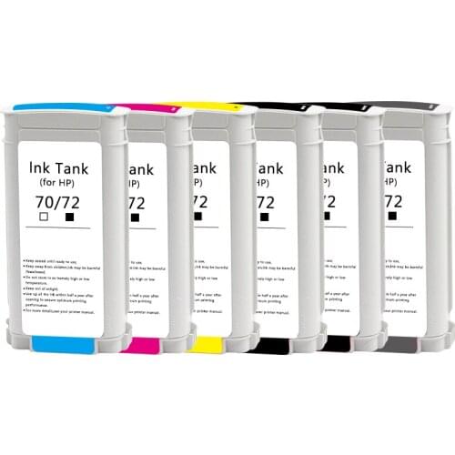 For HP 72 Compatible Ink Cartridge With Chip And 130ml Ink For HP DesignJet T610 T620 T770 T790 T795 T1100 T1100ps T1120 T1200