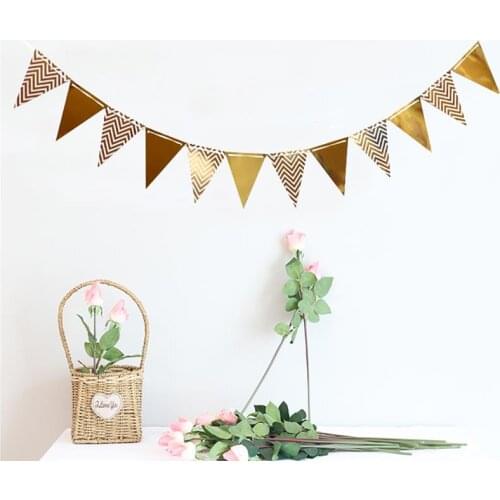 Pet Dog Pet Cat Party Banner Gilding Triangle Wave Flag Hanging Banner Birthday Banner for Pet
