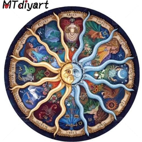 Twelve Constellations New 5D Diamond Painting Kit “Mandala Zodiac”Diy Art Embroidery Cartoon Picture Set Cross-Stitch Rhinestone