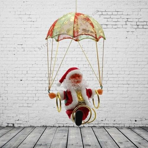 Christmas Cute Santa Electric Ladder Hanging Decoration Christmas Tree Ornaments Fun New Year Kids Christmas Gift Party
