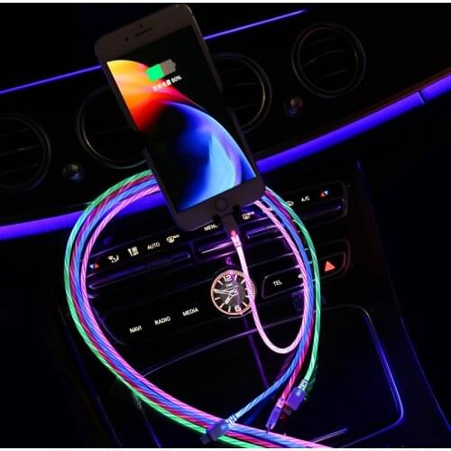 LED Light USB Type C usb-c Fast Charging Data Cable Charger USB Cable For XiaoMi Huawei Samsung S9 S8 Smart Phone