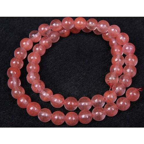 New Natural Watermelon Red Semi Stone Round Loose Beads Jewelry bracelet making DIY Free Shipping