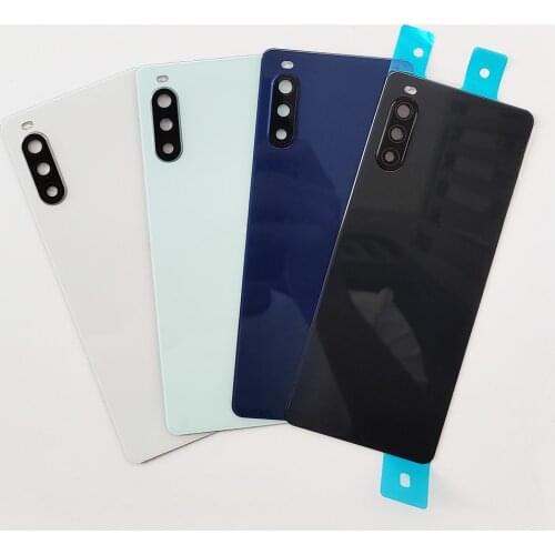 Original Gorilla Glass Battery Cover For Sony Xperia 10 II Battery Door Back Glass Housing Cover Repair Parts With Adhesive